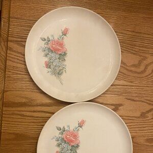 2 -- Stetson Melmac Dinnerware Plates Floral Design